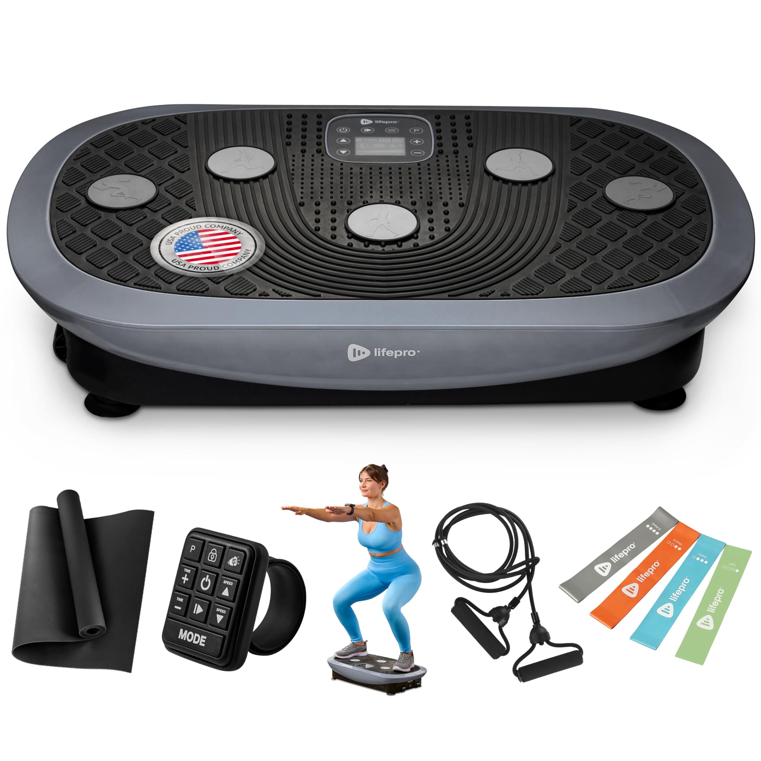 Lifepro Vibration Plate Machines – Full Body Workout, Recovery & Lymphatic Drainage with 4D Motion, Silent Operation, Joint Support, & Triple Motor Technology for Circulation, Fat Burn & Toning Image