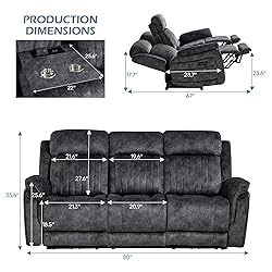 Consofa Zero Gravity Power Reclining Sofa with
