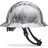 ACERPAL Full Brim Hard Hat, Non-Vented, Padded Safety Helmet, Chin Strap | 6-Point Ratchet Suspension, Padded Fit, Chin Strap, HDPE Shell, ANSI Z89.1 Type I Class E, G &amp; C