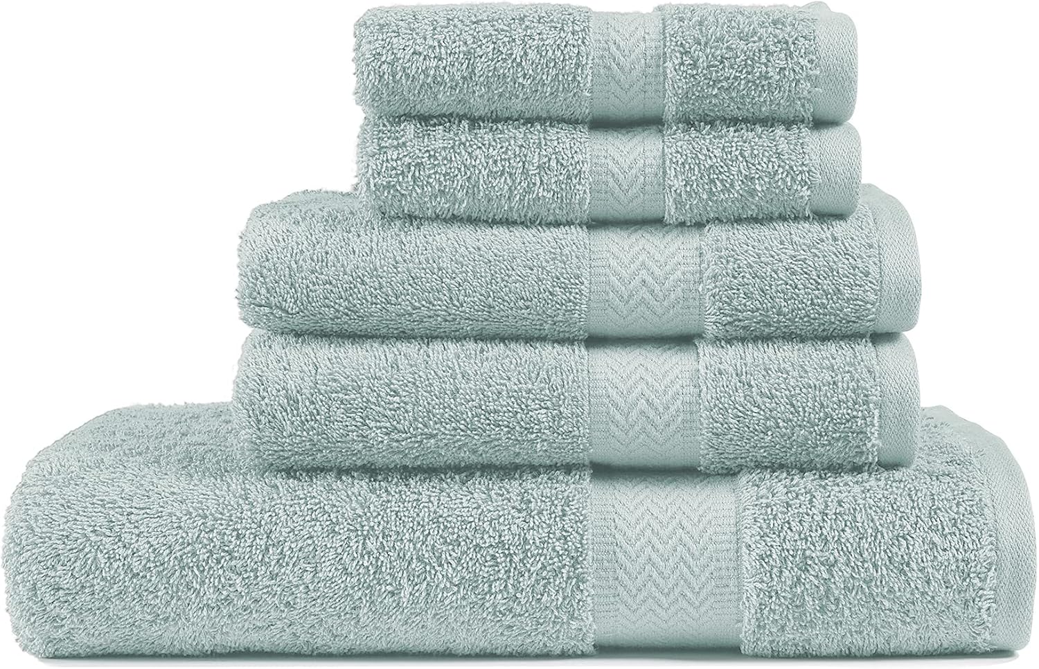 Amazon 5 Piece Bath Towel Set, 100 Combed Cotton Towels (1 Bath