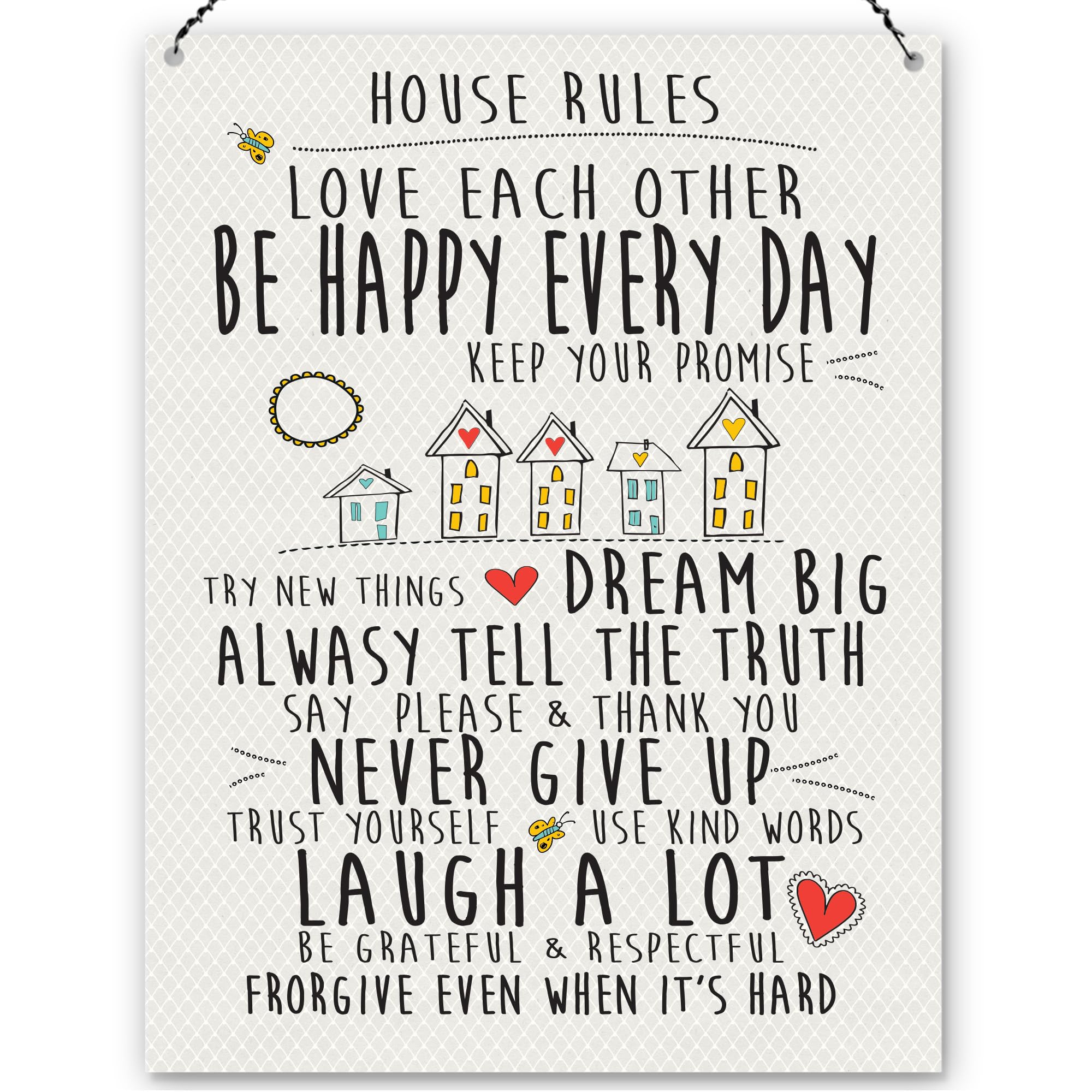 Dorothy Spring House Rules Metal Decorative Sign