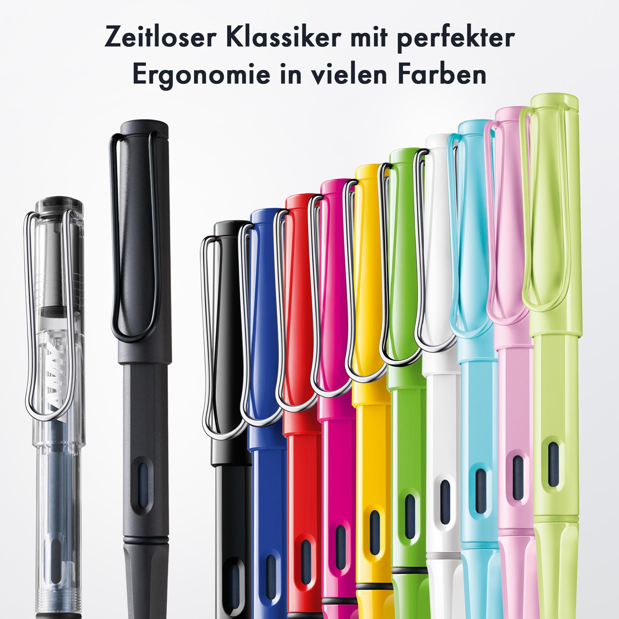 Lamy safari scarlet Füller - Füllhalter mit ergonomischem Griff & polierter Stahlfeder in Strichbreite B - robuster ASA-Kunststoff - inkl. Tintenpatrone T 10 blau - Rechtshänder 6