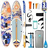 Niphean Inflatable Stand Up Paddle Board with SUP Accessories, Anti-Slip EVA Deck, 10’6’’ Inflatable Paddle Boards for Adults & Youth of All Skill Levels
