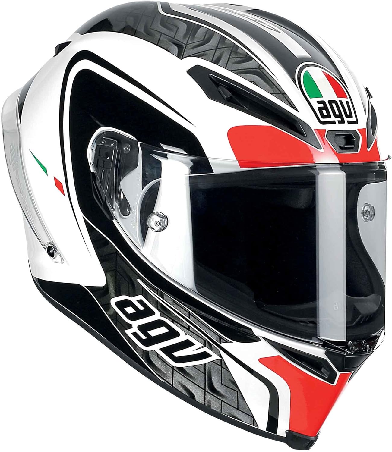 AGV Motorradhelm, Mehrfarbig (Circuit Weiß/Schwarz/Rot), L Amazon.de Auto