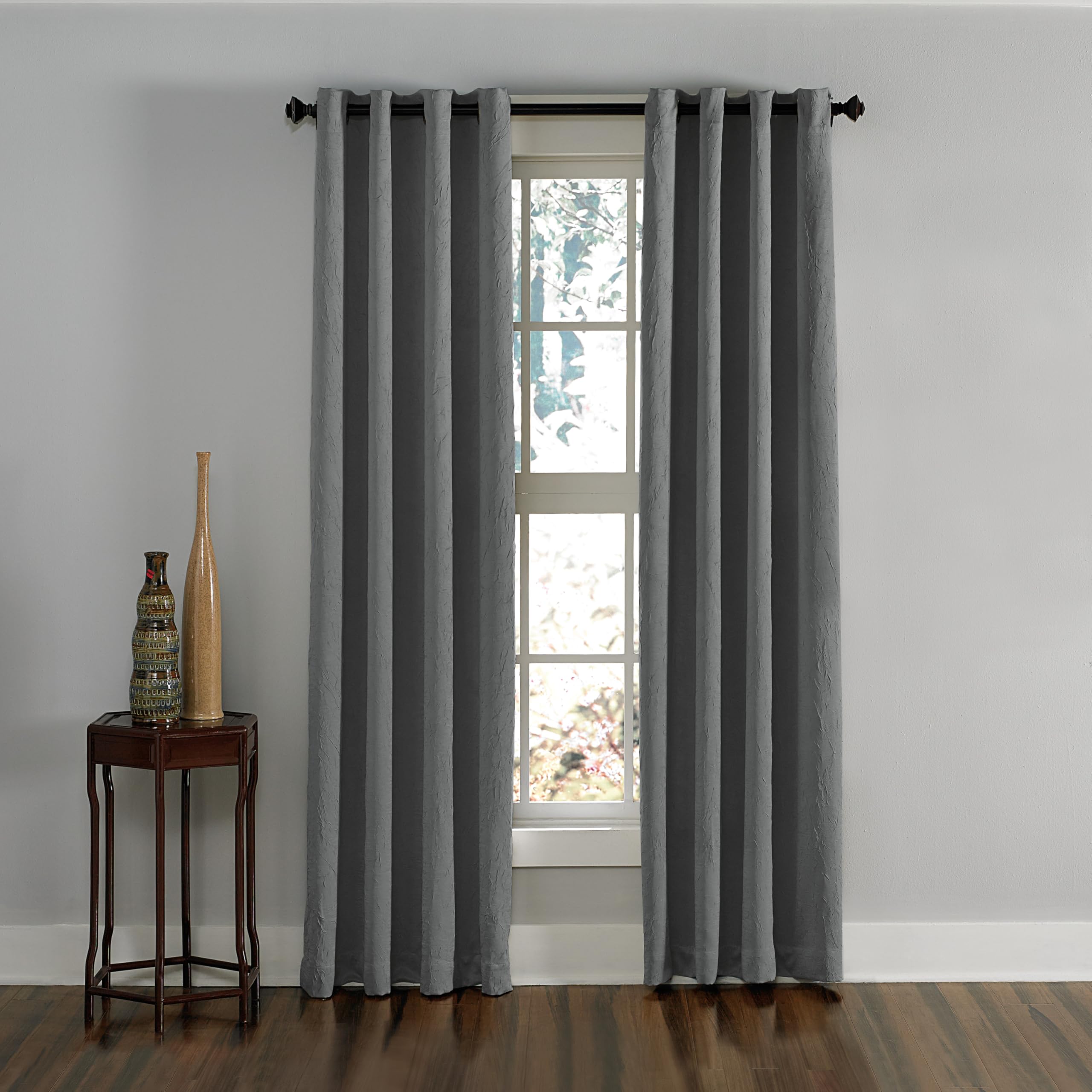 Curtainworks Lenox Grommet Curtain Panel, 50 by 84", Grey
