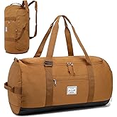 Lyweem Travel Duffle Bag for Men 60L Medium Lightweight Sports Gym Bag Traveling Duffel Backpack for Women Weekender Overnight Bags with Shoes Compartment, Brown