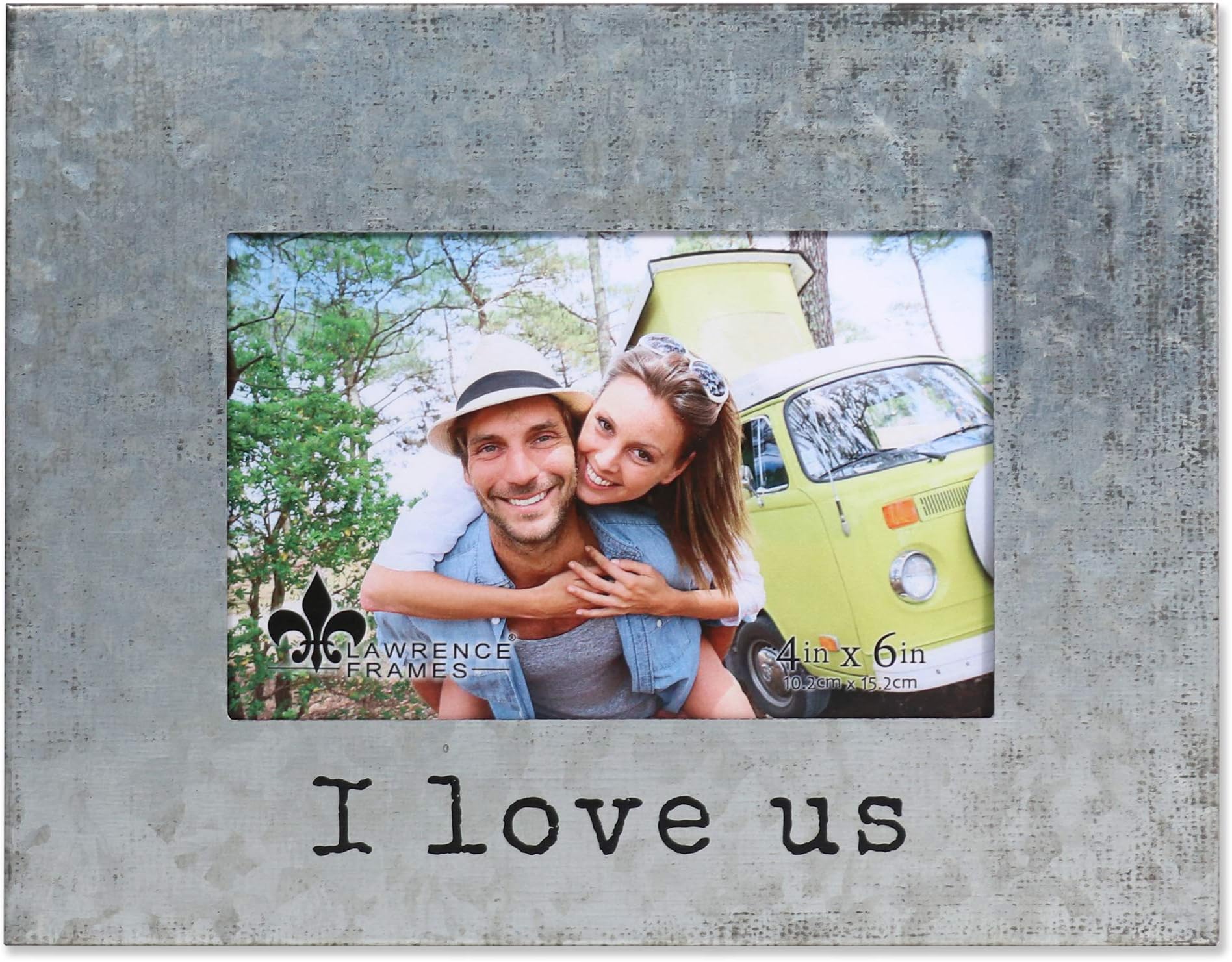 4x6 Galvanized Metal Picture Frame - I Love Us