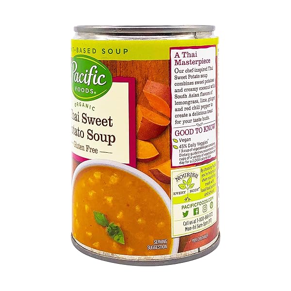 PACIFIC FOODS, ORGANIC THAI SWEET POTATO SOUP, 16.3 OUNCE