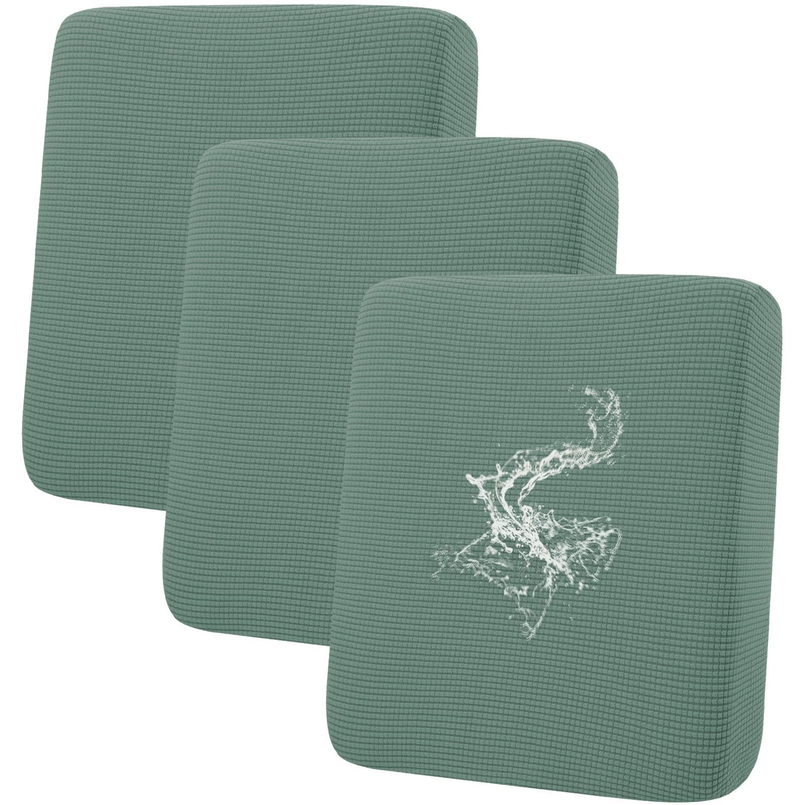 Photo 1 of hyha Waterproof Couch Cushion Covers for Pets, Non Slip Sofa Seat Cover for Dogs Washable, Soft Thick Stretch Jacquard Fabric, Sofa Slipcovers with Elastic Bottom (3 Pieces, Green)