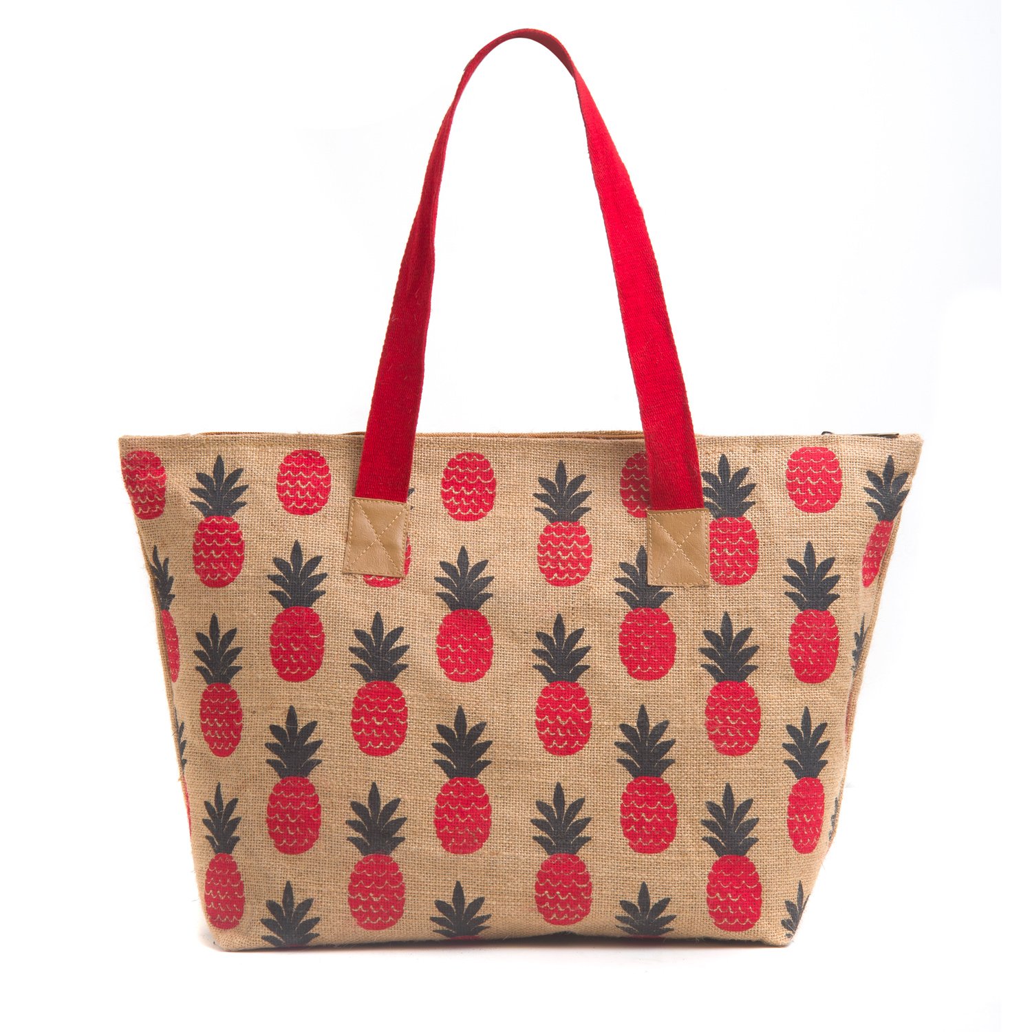 h&b women's tote bag( red,bch-pineapple-red)