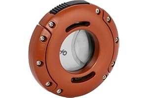 Xikar XO Double Guillotine Cutter, Dual Stainless Steel Blades, 64 RG, Chopper Orange