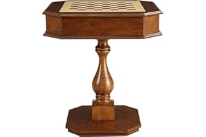 CASAROUND Reversible Chess Checker Game Table w/Game Tray (Chess Fingures Not Included),Exquisite and Practical, Smooth，with Drawer (Cherry)
