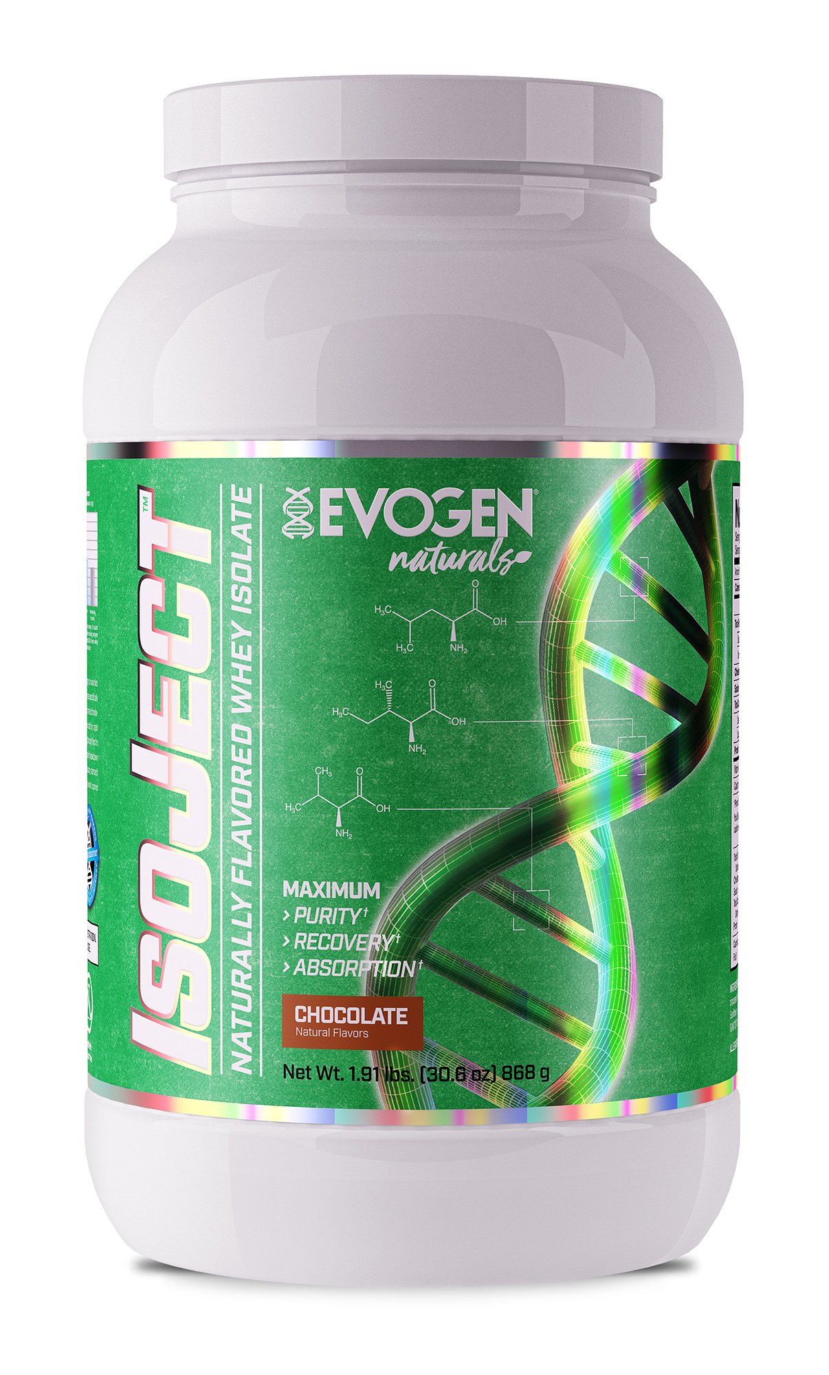 EVOGEN Naturals ISOJECT, Premium Whey Isolate w/Digestive Enzymes, 28