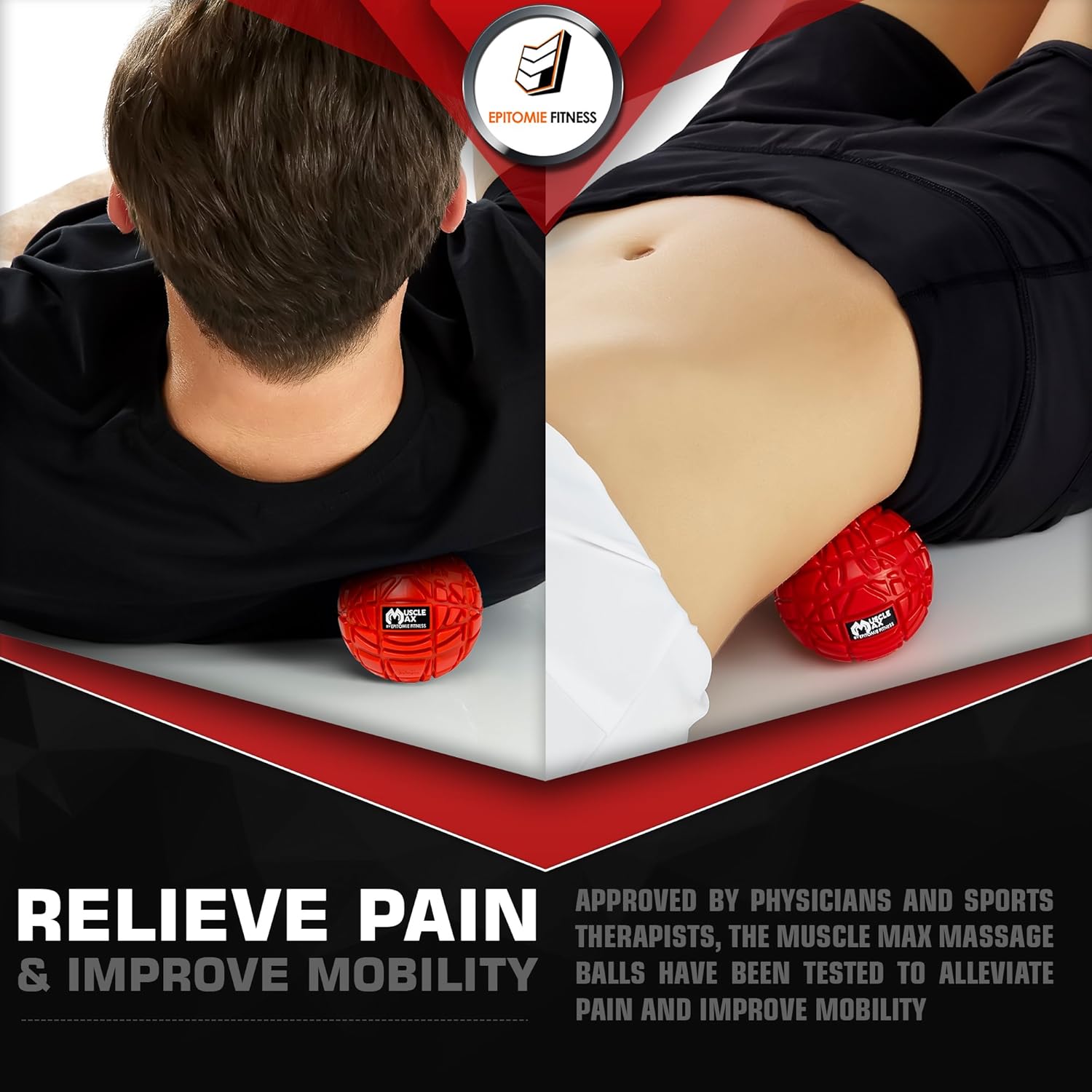 Muscle Max Massage Ball - Therapy Ball for Trigger Point Massage - Deep Tissue Massager for Myofascial Release - Mobility Ball for Exercise & Recovery: Health & Personal Care