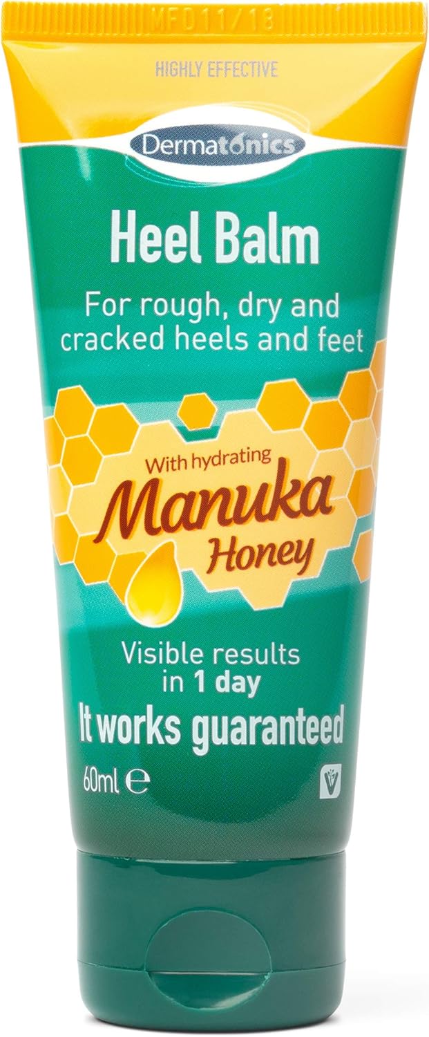 Dermatonics Manuka Honey Heel and Elbow Moisturizing & Exfoliating Cream for Dry and Cracked Skin, 2oz Tube: Health & Personal Care
