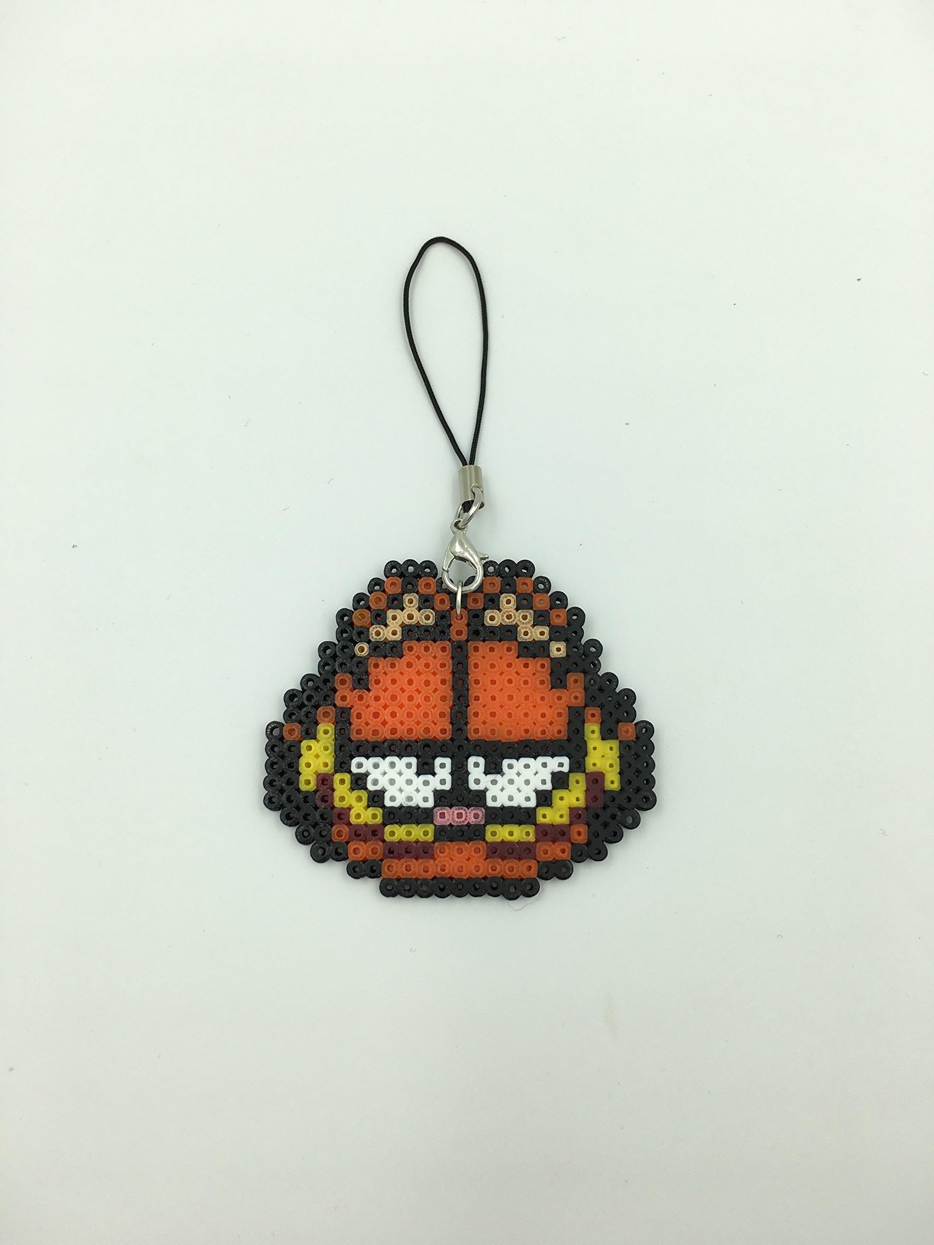 Garfield inspired Garfield grinning pose Coin pixel bead bag charm