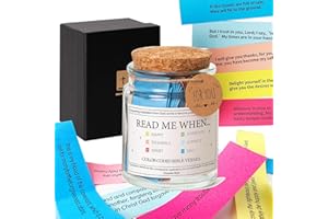 PERUKOYO Christian Gifts for Women,Bible Verse a Jar,Read Me When Bible Verses Jar for Emotions and Feelings,Scripture Prayer Hope Jar,Blessings Jar Religious Birthday Christian Gift