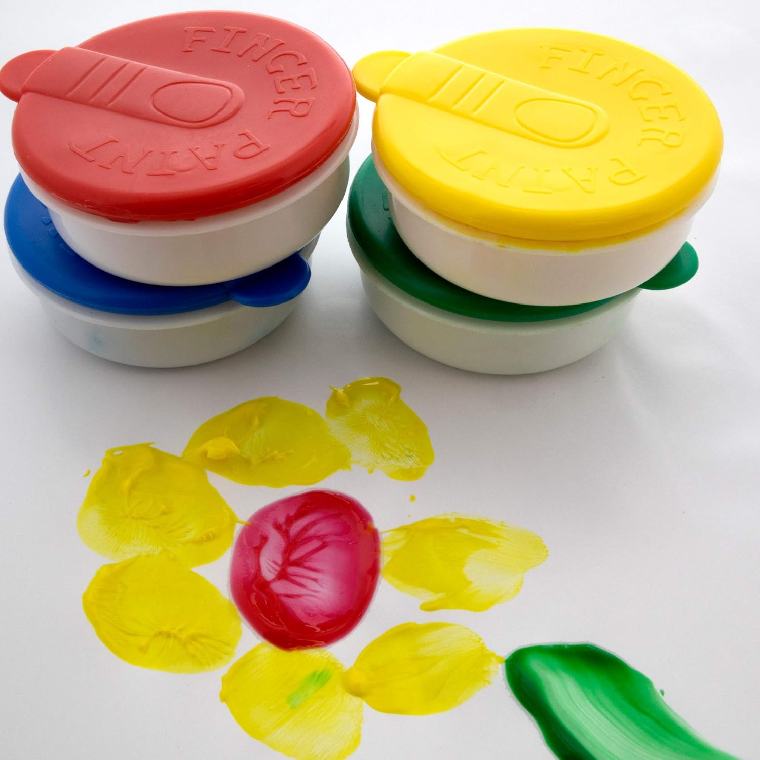 BAZIC Assorted Color 40ml Finger Paint Set, Art Supplies Fun Creative Painting for Kids Activity Class Home DIY Age 3+ (4/Pack), 1-Pack: Office Products