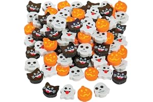 FUN EXPRESS Halloween Emoji Erasers - Bulk Set of 144 - Party Favors, Classroom Rewards and Trick or Treat Handouts Stationery