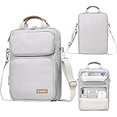 Kailaien 10-13 Inch Tablet Sleeve Bag, Ipad Bag for 13 In/11 in New iPad Pro M4 & 13 in Air M2 2024,iPad Pro 12.9 M2&M1,Ipad 10.9,Galaxy Tab S8+/S9+ 12.4,with Removable Shoulder Strap(Silver)