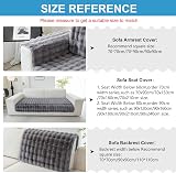 Topchances Dark Grey Plush Sofa Cover Non-Slip 1/2/3 Seater 90x210 view 2