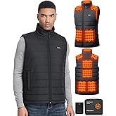 Hecusma Heated Vest for Men with Battery Pack 16000mAh 7.4V Included, Warming Mens Heated Vest Rechargeable Lightweight
