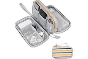 Skycase Electronic Organizer Travel Case - Waterproof Travel Cord Organizer Pouches for Organization, Cable Organizer, All-in-One Double Layers Storage Bag for Accessories, Charger, Cable, Str-Yellow