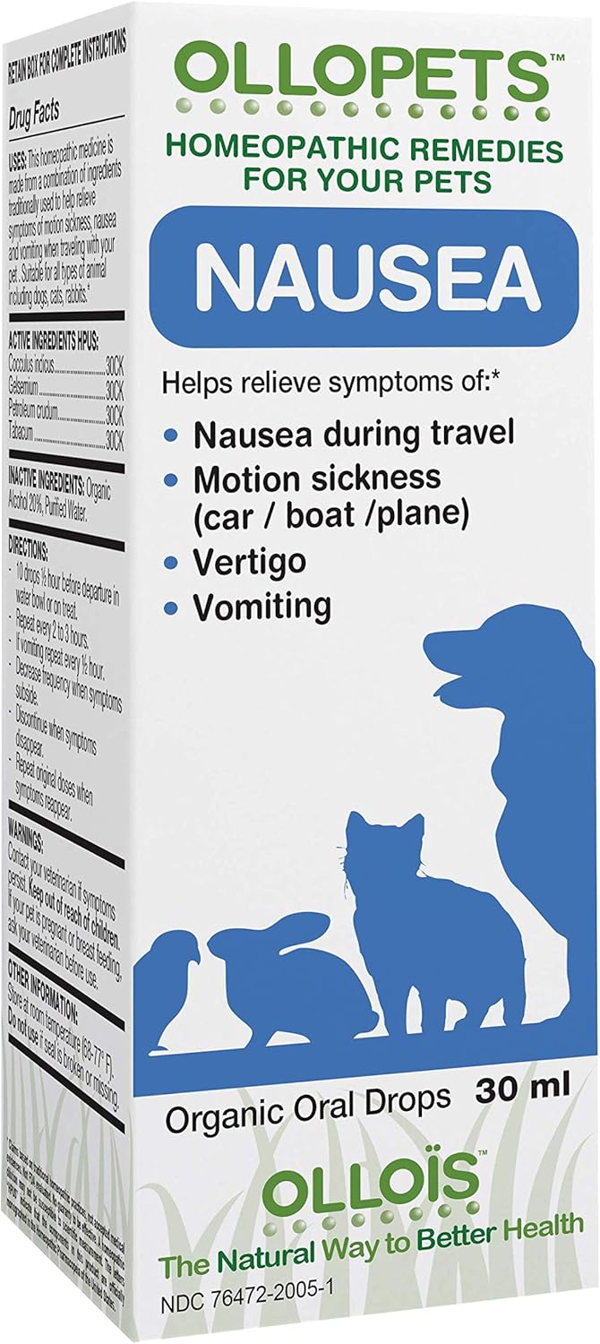 Amazon Com Ollopets Nausea By Ollois Organic Homeopathic Remedy For All Pets To Help Relieve Symptoms Of Nausea 1 Fl Ounce Pet Supplies