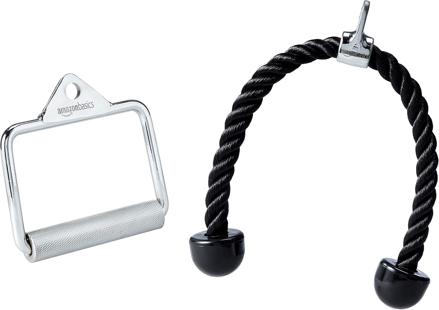AmazonBasics D Handles and Rope Exercise Weight Machine Accessories Set