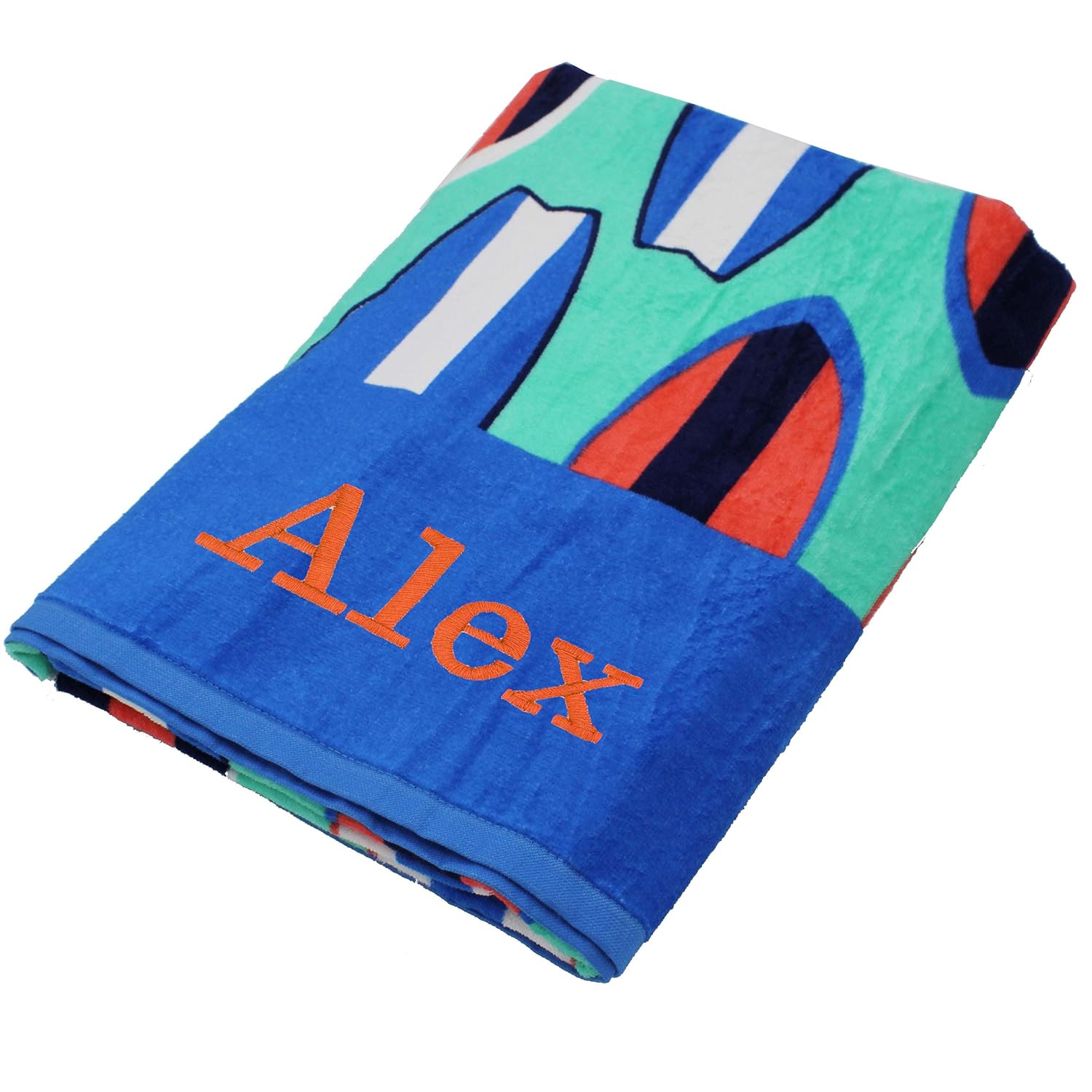 Personalized Beach Towels Monogrammed Gifts For Kids Her Him Custom Embroidered Towel Surfboards