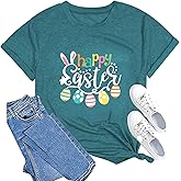 Happy Easter Shirt for Women:Funny Easter Bunny Gnome Graphic T-Shirt