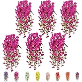 6-Pack Outdoor Faux Plants, 69-Flowered Large Morning Glory, Uv-Resistant Artificial Morning Glory,Perfect for Outdoor Decoration in All Seasons Such as Porches and Gardens (Light Purple)