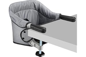 TOOGEL Hook On Chair, Portable Table High Chair, Folding Compact Baby Seat with Storage Bag for Indoor/Outdoor(Grey)