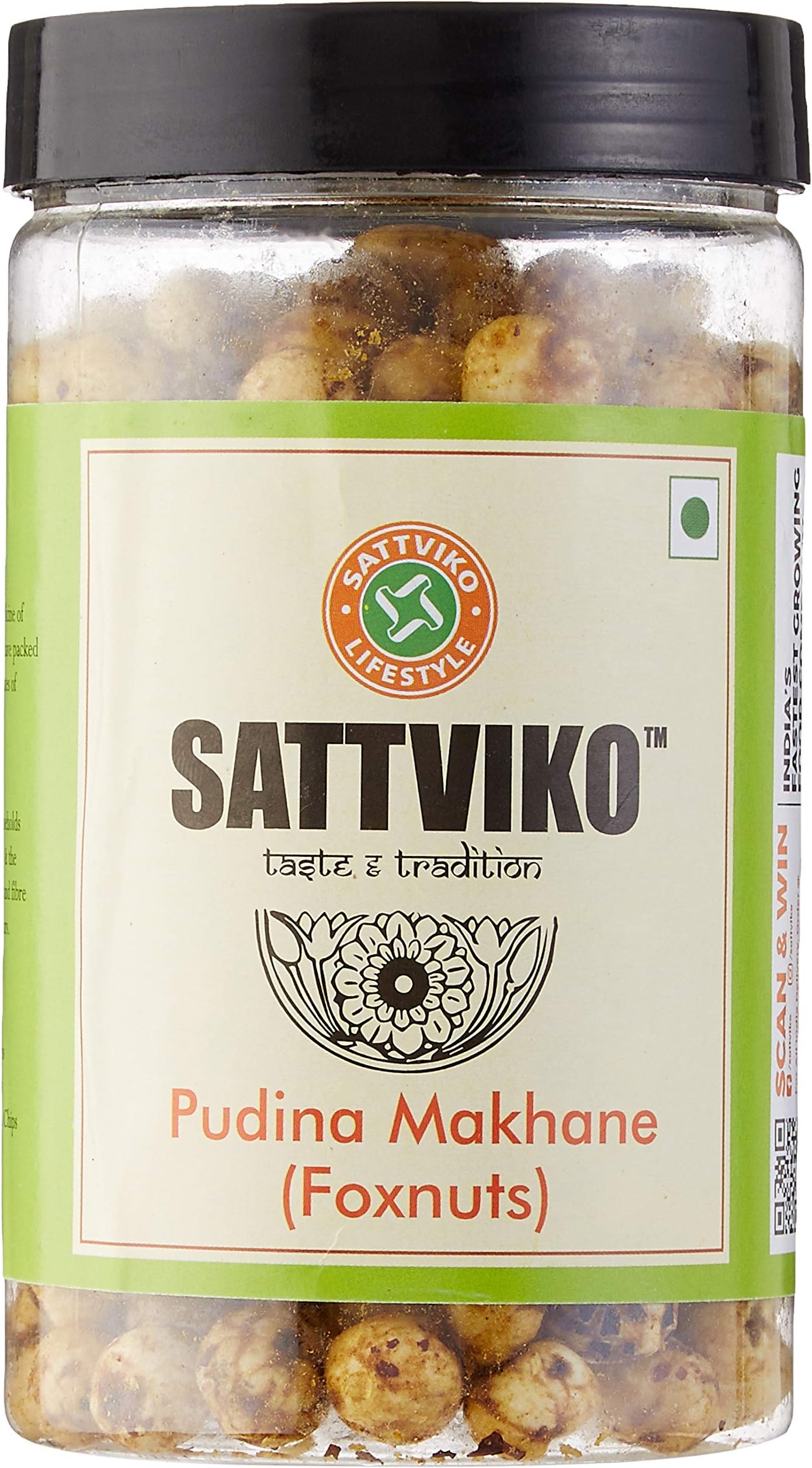 Sattviko Pudina Makhana Pet Jars, 70g (Pack of 3)