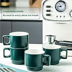 Miamolo Cappuccino Cups Set of 4, Stackable Coffee