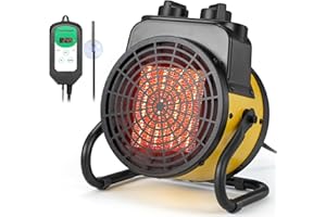 Air Choice Greenhouse Heater with Digital Thermostat, 1500W Outdoor Space Heater, Overheat Protection & 3S PTC Fast Heating, Grow Tent Heater for Winter Plants, Patio, Greenhouse, Camping, Garage