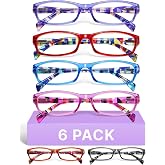 Gaoye 0.5 Reading Glasses for Women, 6 pack Fashion Readers for Women Men Spring Hinge Eye Glasses, Blue Light Reading Glasses