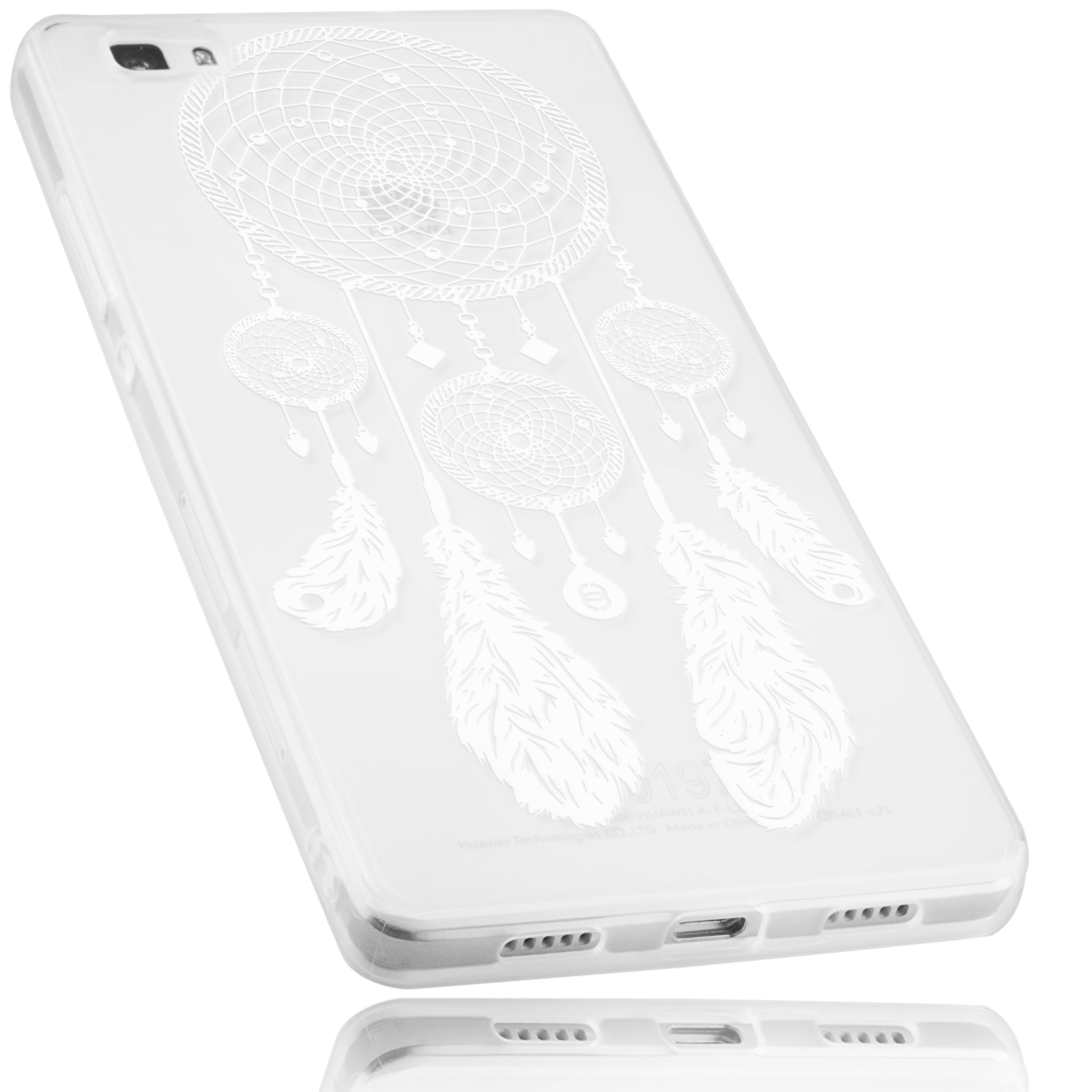 mumbi Case Compatible with Huawei P8 Lite 2015 Mobile Phone Case with Dream Catcher Motif Transparent