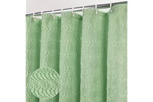 Volens Boho Shower Curtain Green, Farmhouse Shower Curtain Soft Fabric Machine Washable for Hotel Bathroom 72" X 72"