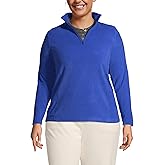 Lands' End Women's Thermacheck 100 Fleece Quarter Zip Coat Pullover Top