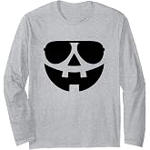 Cool Skull with Sunglasses Graphic for Teens and Adults Long Sleeve T-Shirt