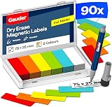 GAUDER Magnetic Labels Writable 75x25 mm - 90 Pieces Reusable Tags