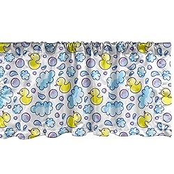 Ambesonne Cartoon Window Valance, Watercolor