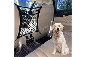 DYKESON Dog Car Net Barrier Pet Barrier with Auto Safety Mesh Organizer Baby Stretchable Storage Bag Universal for Cars, SUVs -Easy Install, Car Divider for Driving Safely with Children & Pets
