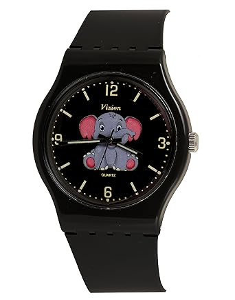 Vizion Analog Black Big Dial (Jumbo-The Baby Elephant) Cartoon Character Watch for Kids-8822-1-1