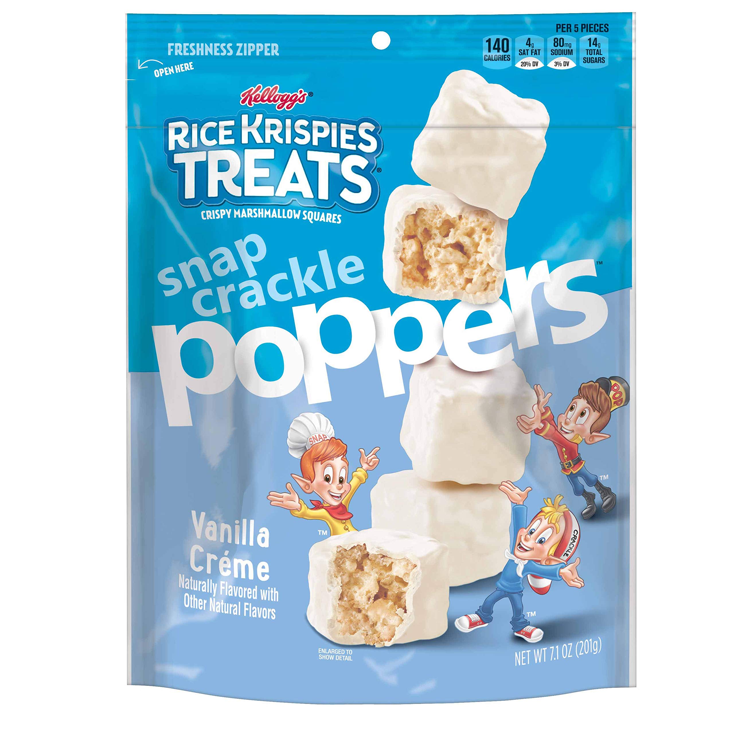 Rice Krispies Treats Poppers, Crispy Marshmallow Squares, Vanilla Crème, 7.1Ounce Bag