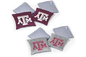 NCAA College Dual Sided Bean Bags by Wild Sports, 8 Count, Premium Toss Bags for Cornhole Set - Great for Tailgates, Outdoors, Backyard