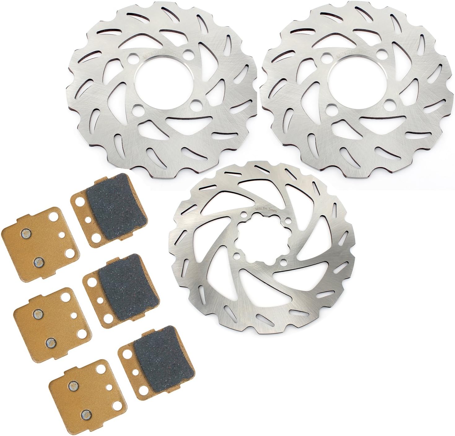 TARAZON Front Rear Brake Rotors Pads for Yamaha YFM 660 R Raptor 660