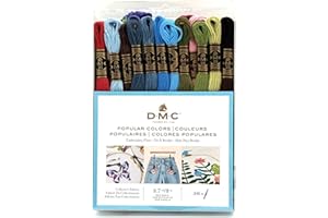 DMC 117F25-PC36 Embroidery Popular Colors Floss Pack, Assorted Color, 8.7-Yard, 36/Pack