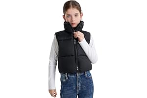 SOLOCOTE Girls Puffy Vest Coat Water-Resistant Warm Winter Sleeveless Kids Jacket for 4-14 Years